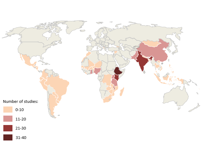 Impact evaluation by geographical location