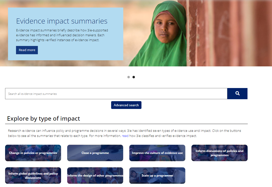 Evidence Impact summaries Portal