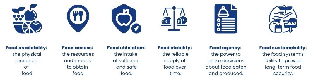 six dimensions of food security and nutrition