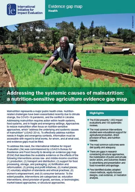 Addressing the systemic causes of malnutrition: a nutrition-sensitive agriculture evidence gap map
